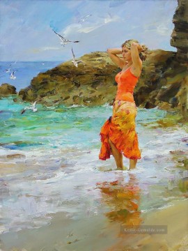  strand - Hübsches Mädchen Möwe Strand MIG 41 Impressionist